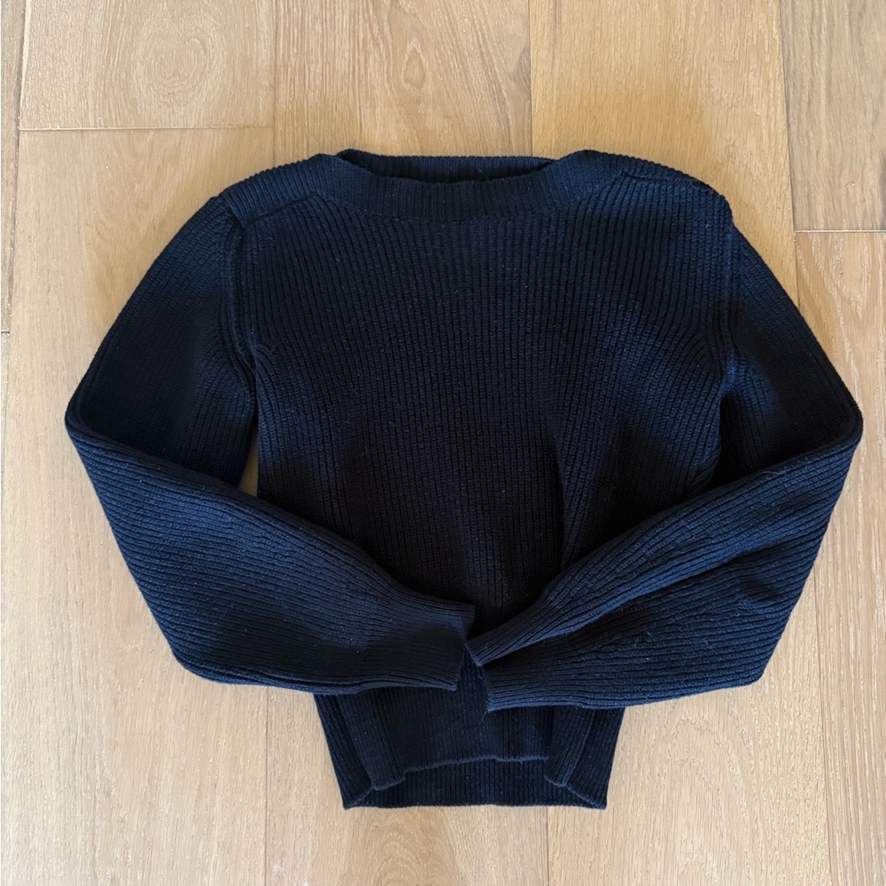 Isabel Marant Black Ribbed Knit Sweater XS